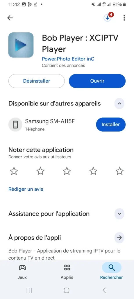 bob player sur le play store.