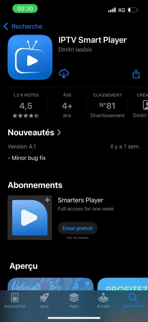 Application IPTV Smart Player